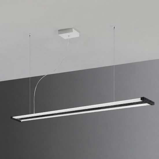 Lampadario a sospensione nero per ufficio led 47w cct 2700k 6000k dimmerabile