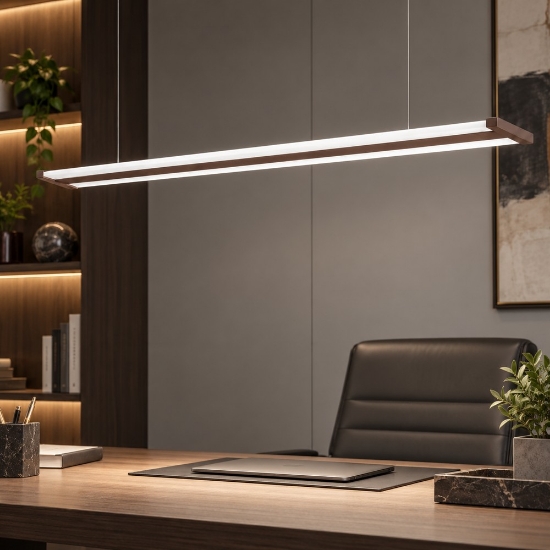 Lampadario led 47w cct 2700k 6000k dimmerabile con telecomando a sospensione per ufficio ruggine
