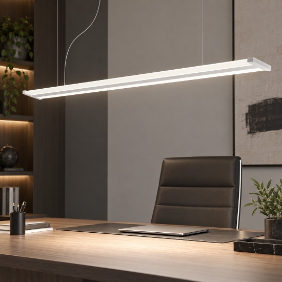 Lampadario a sospensione led 47w cct 2700k 6000k con telecomando grigio perla per ufficio