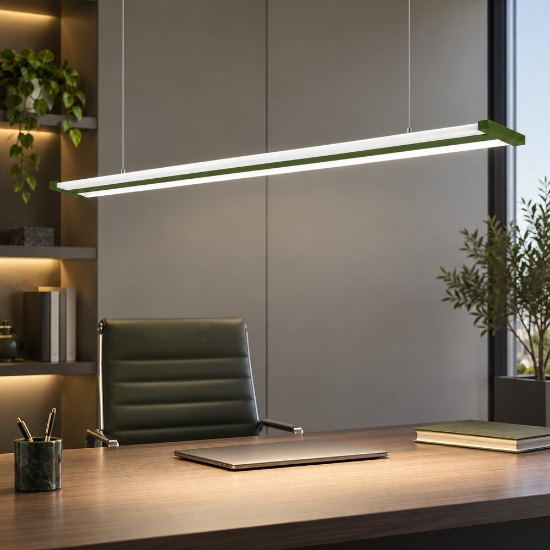 Lampadario led 47w cct 2700k 6000k con telecomando a sospensione verde oliva per ufficio