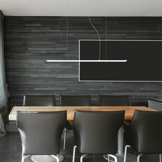 Lampadario moderno a sospensione per ufficio sabbia led 47w cct 2700k 6000k con telecomando