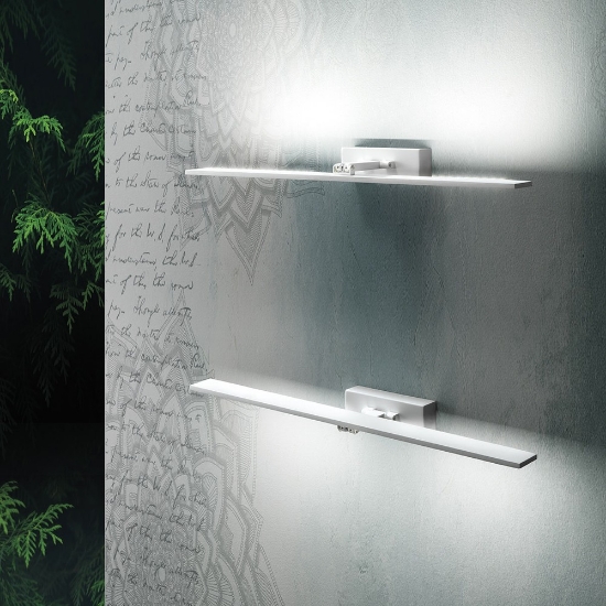 Applique per specchio bagno cromata led 16w cct 3000k 4000k orientabile moderna