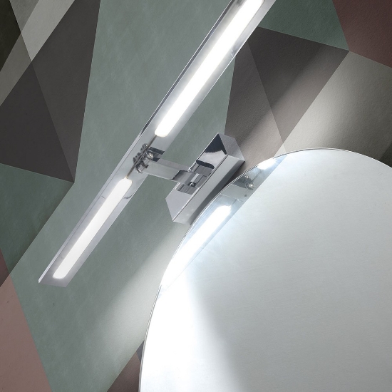 Applique per specchio bagno cromata led 16w cct 3000k 4000k orientabile moderna