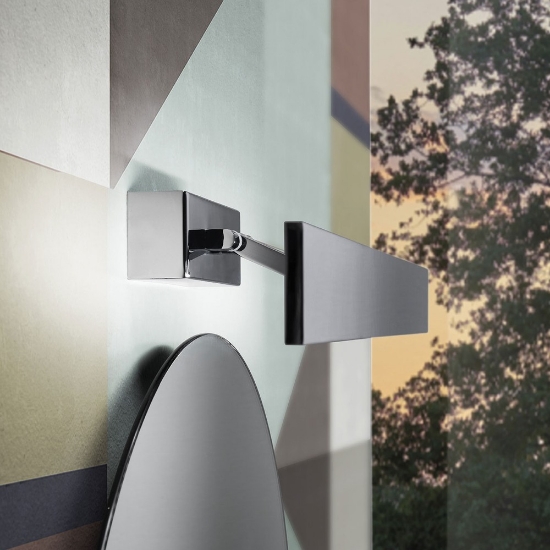 Applique per specchio bagno cromata led 16w cct 3000k 4000k orientabile moderna