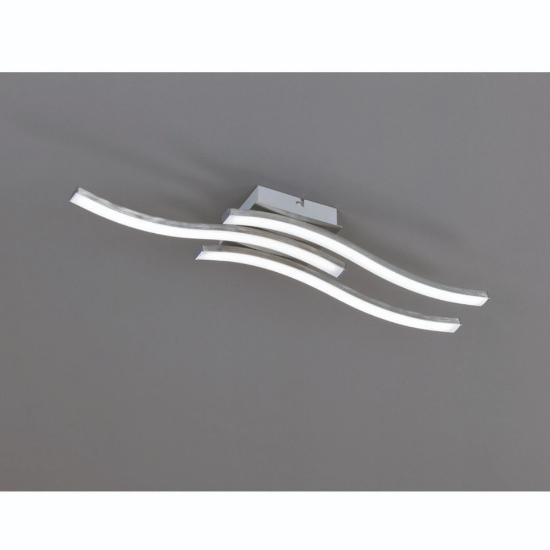 Plafoniera design moderno led 5w 3000k ondulata nichel opaco
