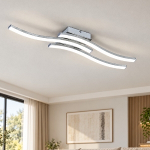 Plafoniera design moderno led 5w 3000k ondulata nichel opaco