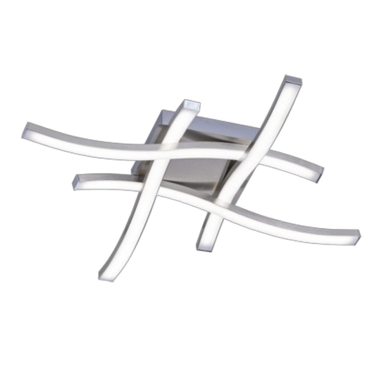Plafoniera moderna led 3000k nichel 46cm per salotto