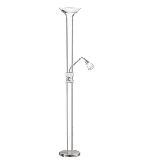 Lampada da terra led 3000k nichel luce orientabile da lettura