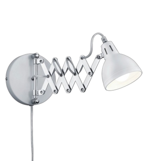 Applique per comodino camera da letto forbice bianco opaco 15cm