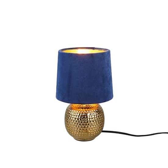 Lampada da tavolo oro paralume blu