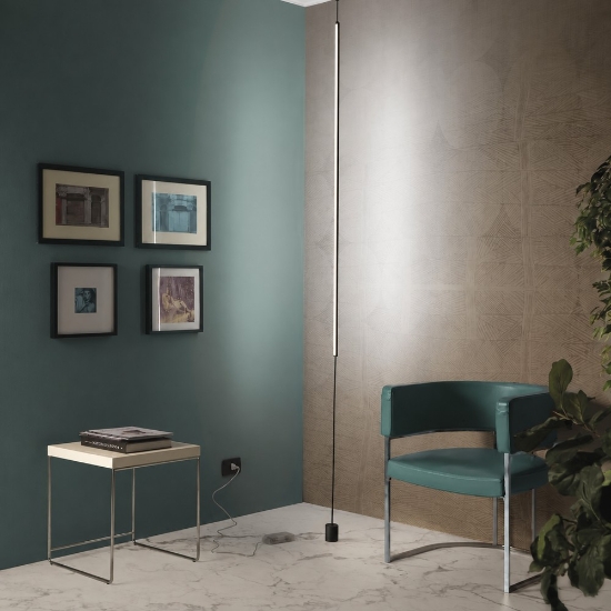 Piantana moderna nera da pavimento a soffitto sospesa led 30w cct 3000k 6500k dimmerabile