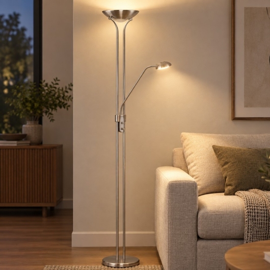Lampada da terra led 3000k luce da lettura orientabile