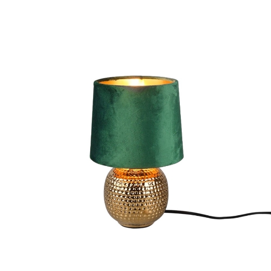 Abat-jour da comodino per camera da letto oro paralume verde