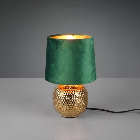 Abat-jour da comodino per camera da letto oro paralume verde