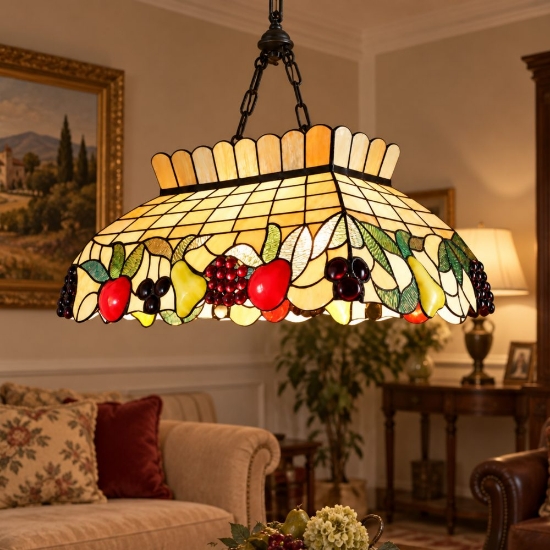 Lampadario a sospensione per cucina moderno cupola multicolor vetro 2 luci