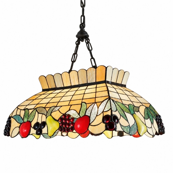 Lampadario a sospensione per cucina moderno cupola multicolor vetro 2 luci