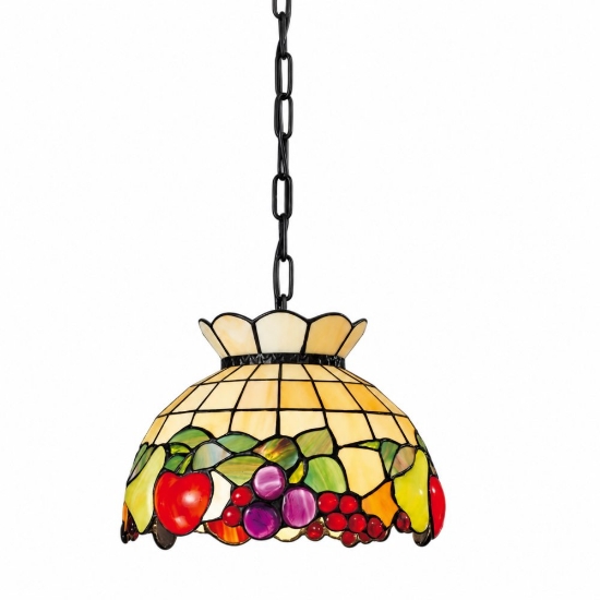Perenz fruit lampadario classico cupola multicolor vetro tiffany