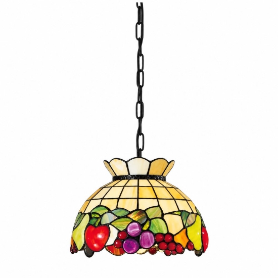 Perenz fruit lampadario stile classico cupola vetro tiffany multicolor