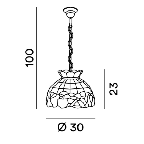 Perenz fruit lampadario stile classico cupola vetro tiffany multicolor