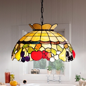 Perenz fruit lampadario classico cupola vetro tiffany multicolor