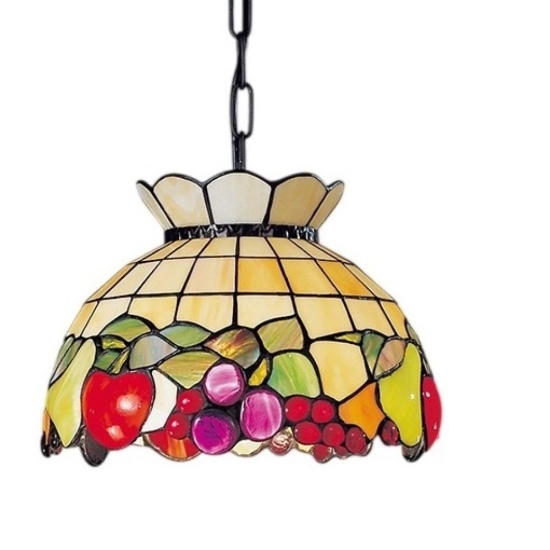 Perenz fruit lampadario classico cupola vetro tiffany multicolor