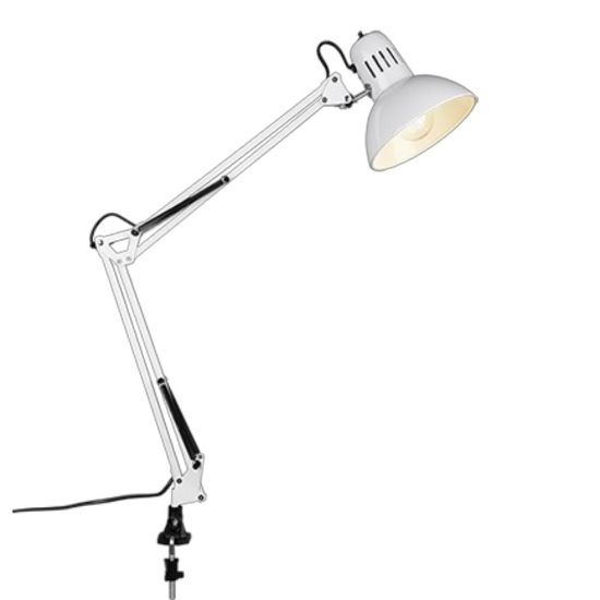 Lampada da scrivania moderna per ufficio bianca orientabile