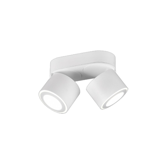 Plafoniera con due faretti bianchi led 3000k orientabili