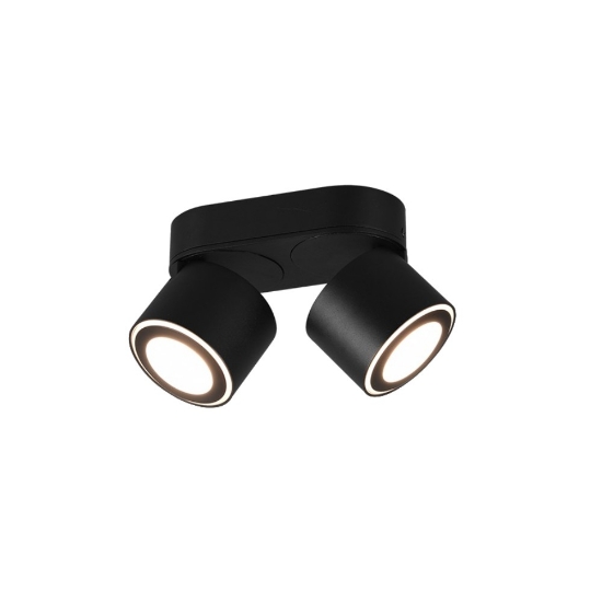 Plafoniera con faretti spot neri led 3,5w 3000k orientabili