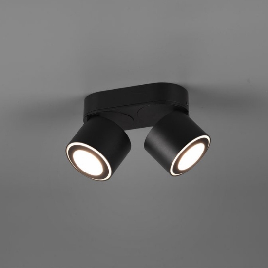 Plafoniera con faretti spot neri led 3,5w 3000k orientabili