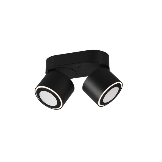 Plafoniera con faretti spot neri led 3,5w 3000k orientabili