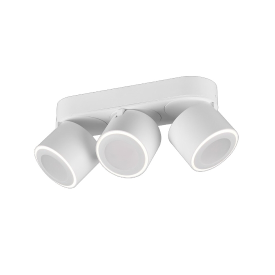 Plafoniera con 3 faretti orientabili bianco opaco led 3000k