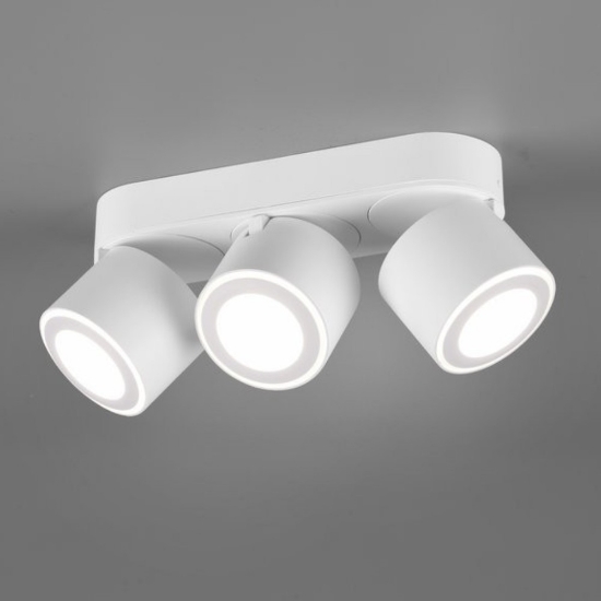 Plafoniera con 3 faretti orientabili bianco opaco led 3000k