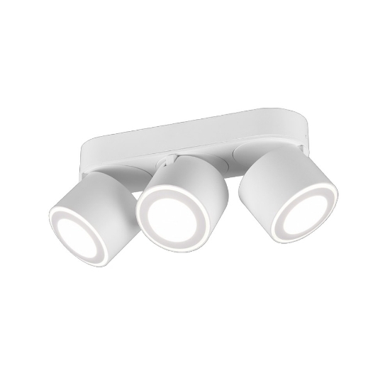 Plafoniera con 3 faretti orientabili bianco opaco led 3000k