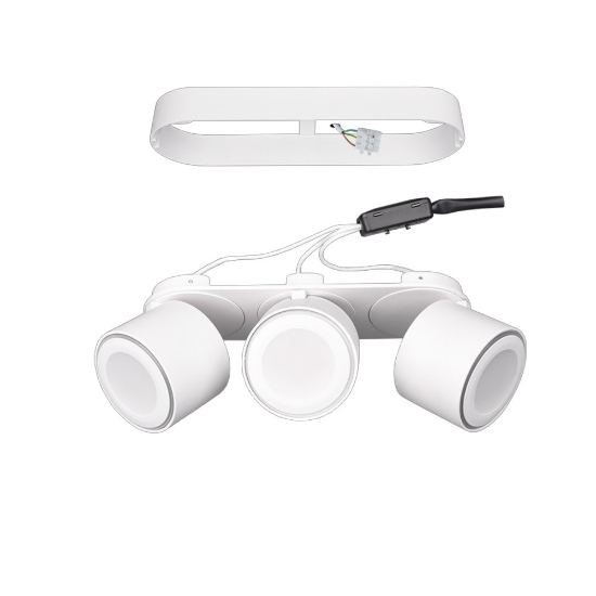 Plafoniera con 3 faretti orientabili bianco opaco led 3000k