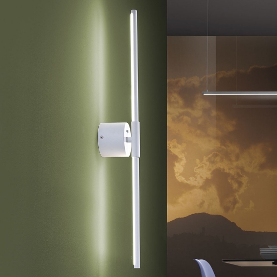 Applique da parete led 28w cct 3000k 6500k orientabile moderna bianca
