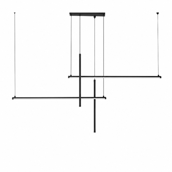 Lampadario per ufficio nero a sospensione led 60w cct 3000k 6500k dimmerabile con telecomando