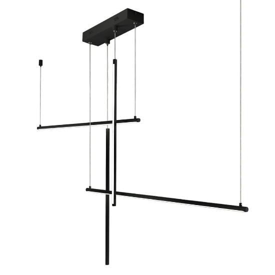 Lampadario per ufficio nero a sospensione led 60w cct 3000k 6500k dimmerabile con telecomando