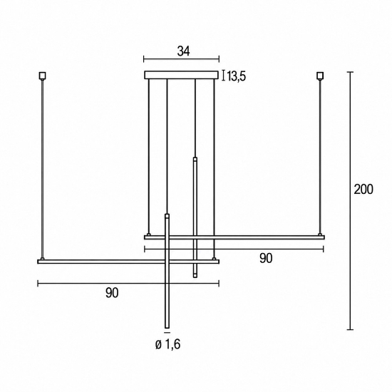 Lampadario a sospensione per ufficio led 60w cct 3000k 6500k moderno bianco