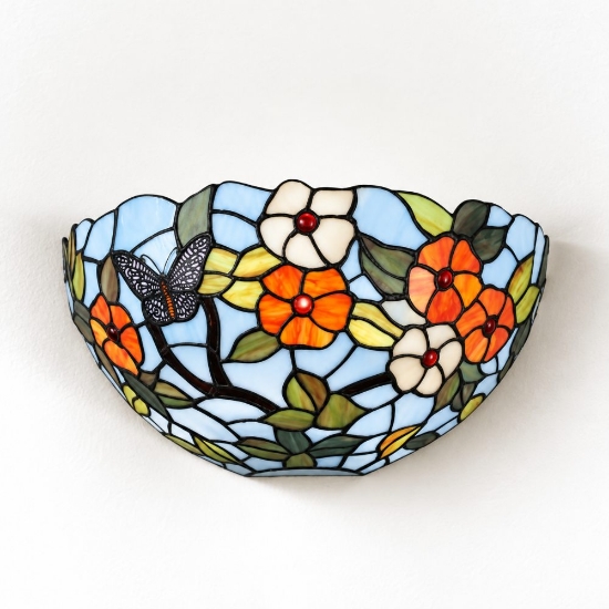 Perenz butterfly applique da parete classica mezza cupola multicolor vetro