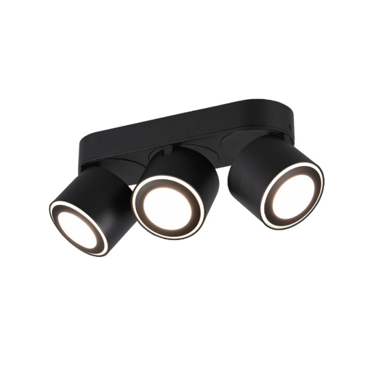 Plafoniera moderna con faretti led 3000k nero opaco orientabile