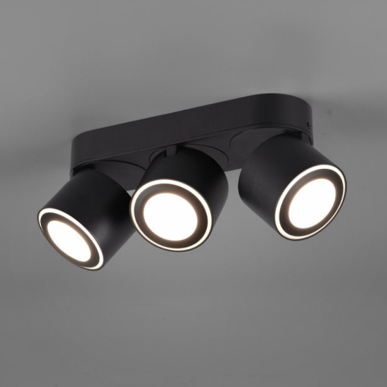 Plafoniera moderna con faretti led 3000k nero opaco orientabile
