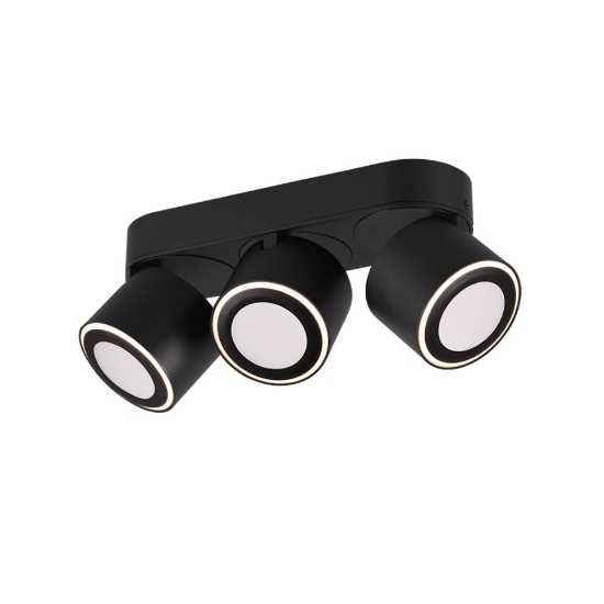 Plafoniera moderna con faretti led 3000k nero opaco orientabile