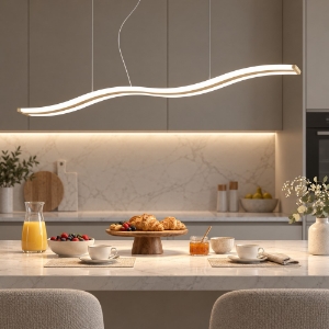 Lampadario moderno a sospensione lineare sabbia bagnata led 47w cct 3000k 6000k dimmerabile con telecomando