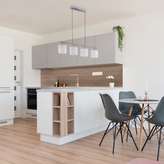 Lampadario a sospensione per tavolo da pranzo 4 luci bianco