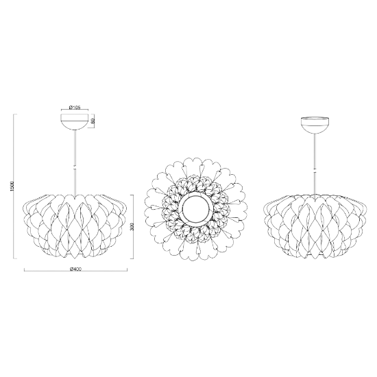 Lampada a sospensione bianca 60cm