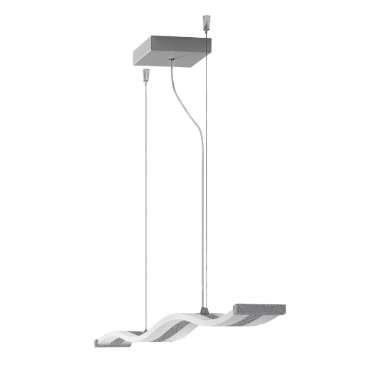Lampadario a sospensione led 47w cct 3000k 6000k dimmerabile con telecomando grigio perla