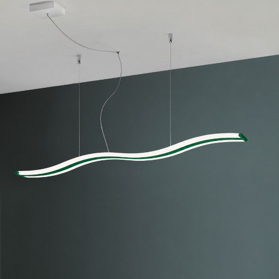 Lampadario a sospensione verde bosco led 47w cct 3000k 6000k dimmerabile con telecomando