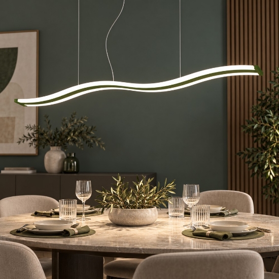 Lampadario led 47w cct 3000k 6000k dimmerabile con telecomando verde oliva
