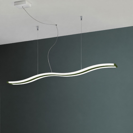 Lampadario led 47w cct 3000k 6000k dimmerabile con telecomando verde oliva
