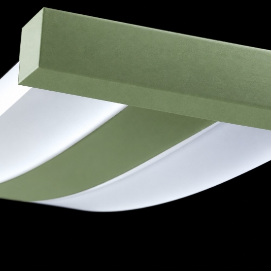 Lampadario lineare moderno verde salvia a sospensione led 47w cct 3000k 6000k dimmerabile con telecomando